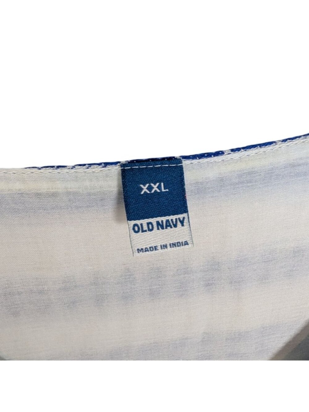 Old Navy V-Neck Blue & White Swing Dress Plus Size XXL Cotton Blend - Picture 4 of 12